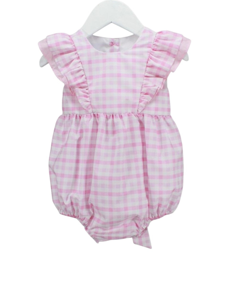 Charming Little One Pink Plaid Daphne Bubble GQ1866 5303