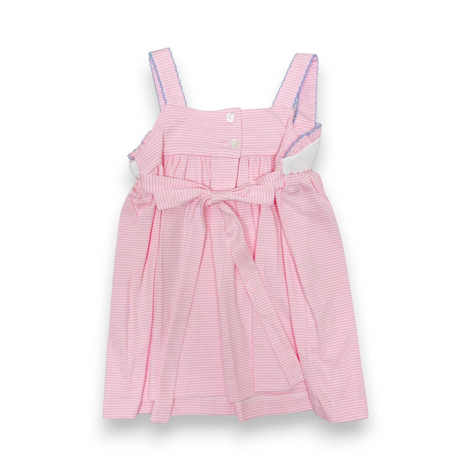 Petit Bebe Fish Girl's Pink Knit Stripe Strap Sundress 439D-MS26