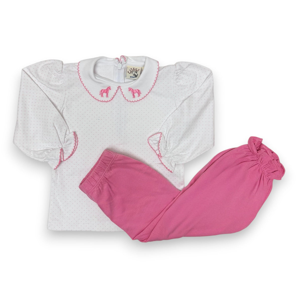 Luigi LS Ruffle K Blouse Horse & Lt Bubble Bloomer Pants 5309