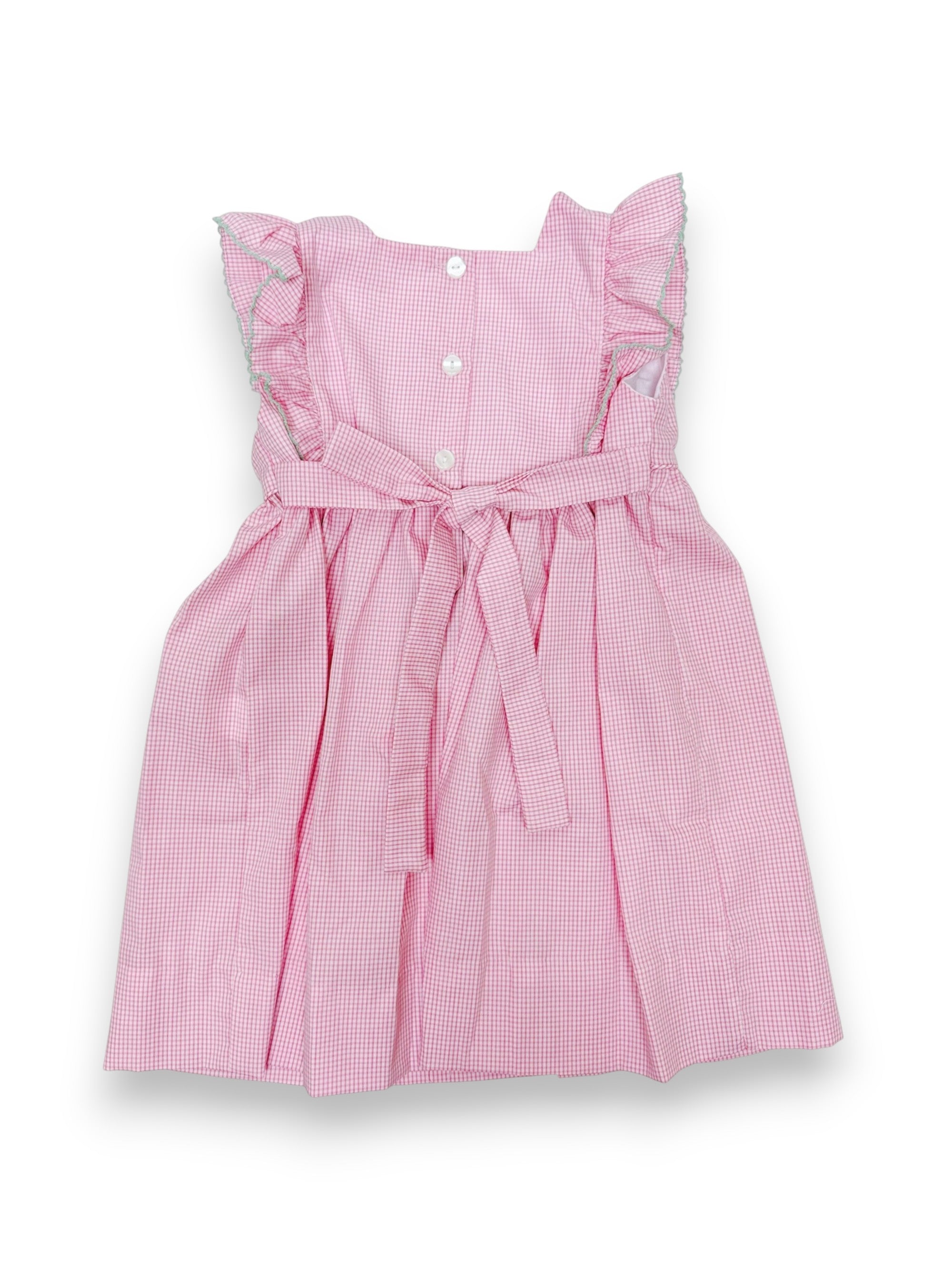 Petit Bebe Sand Pails Girl's Pink Check Sleeveless Dress 132D-MS26