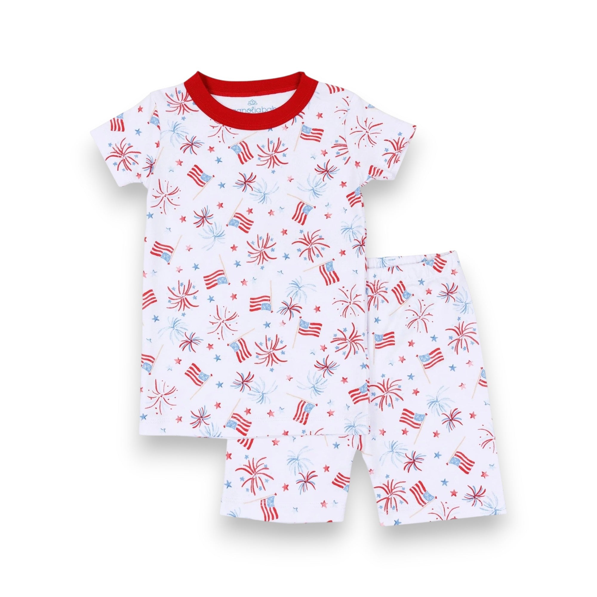Magnolia Baby A Sparkly Fourth Short Pajamas Red 2313-SP