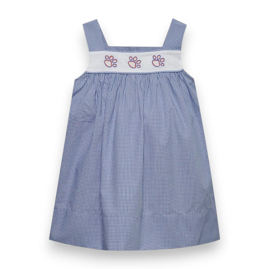 Southern Saturday Tiger Paws Print Navy/Orange Dress SS364-D