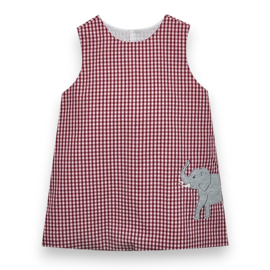 Southern Saturday Elephant Crimson/Gray Dress SS432-D