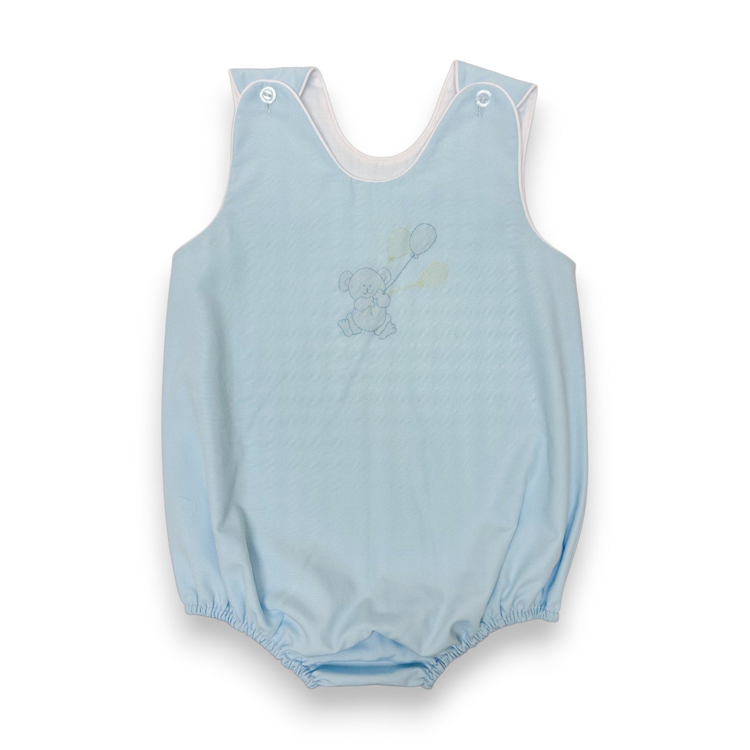 Auraluz Sleeveless Bubble Blue W/Binding Trim Teddy Bear Shadow Emb 626 5304 626