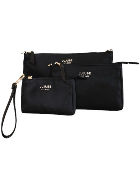 JuJube 3-Piece Pouch Clutch Purse Set - Black