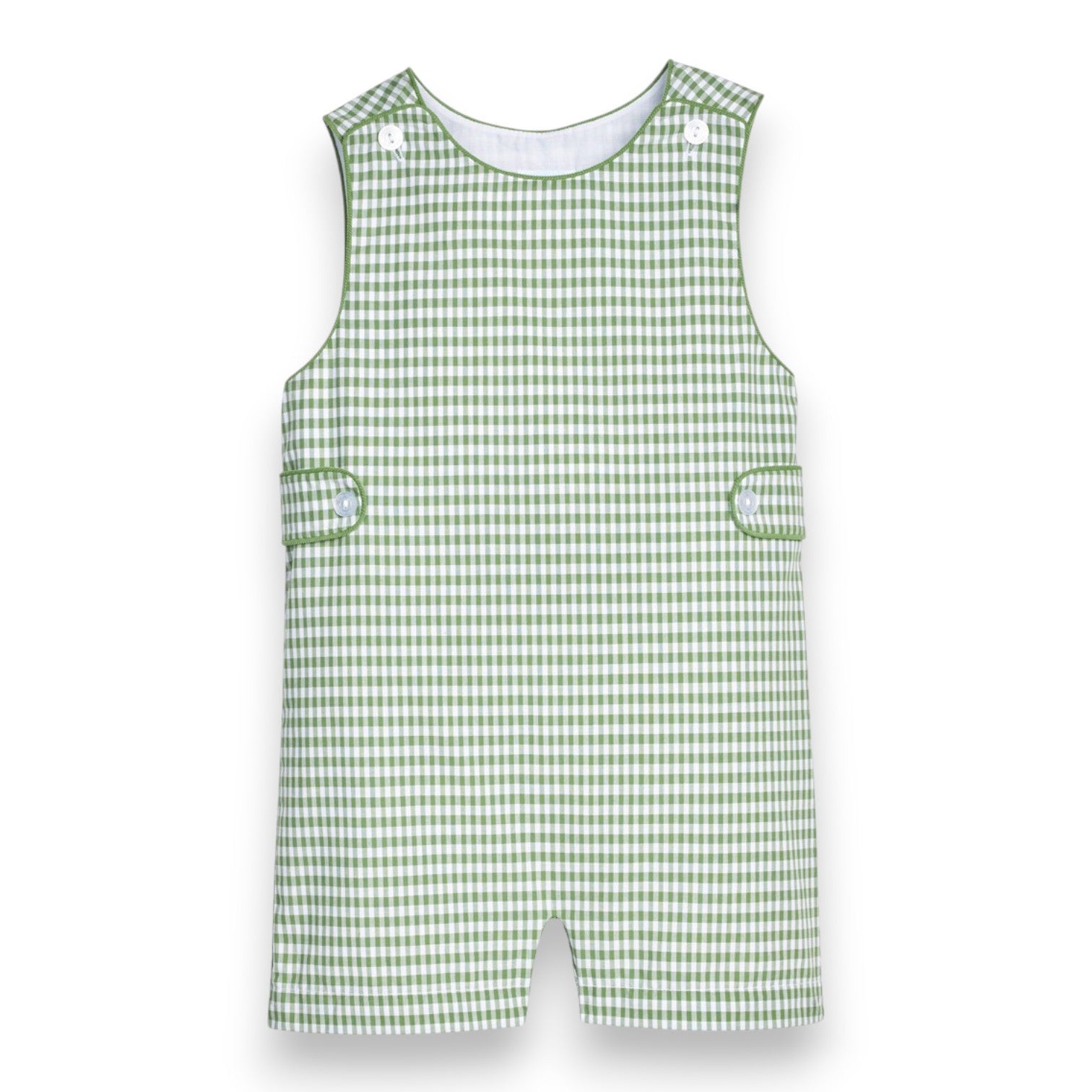Little English Button Tab John John Watercress Gingham