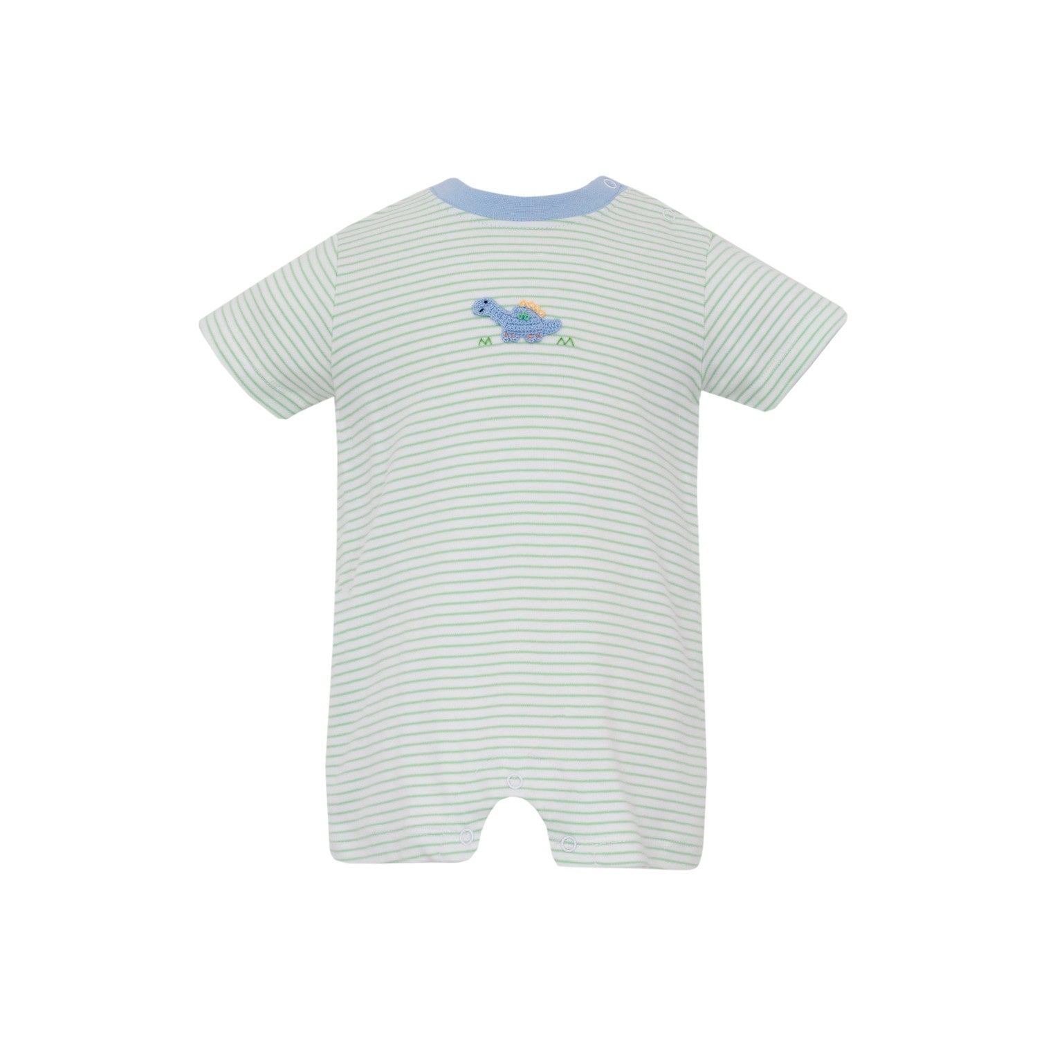 Petit Bebe Dinos Green Knit Stripe Boy's Romper 457-MS26 5301