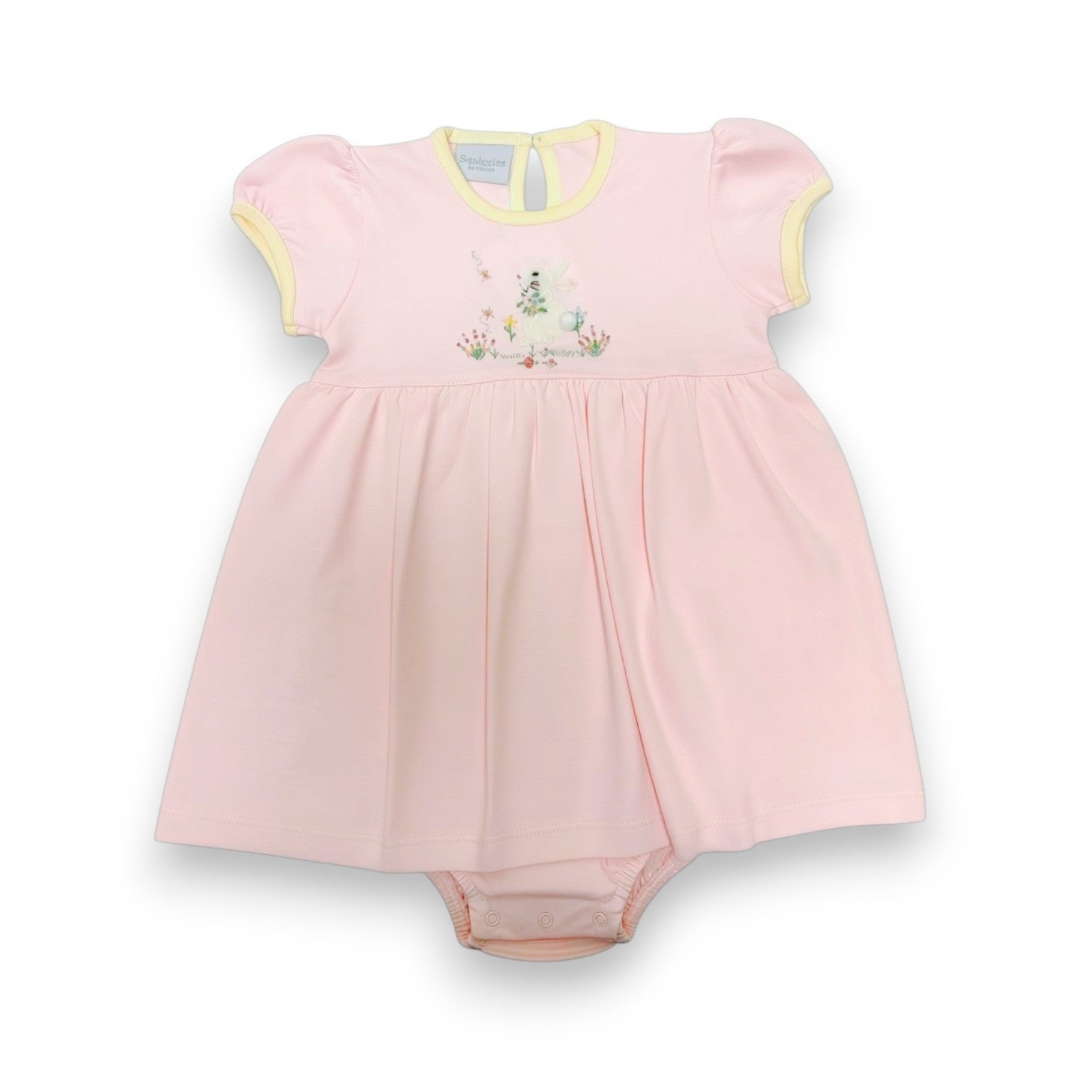 Squiggles Flower Bunny Apron Front Romper 334/70/46 5303
