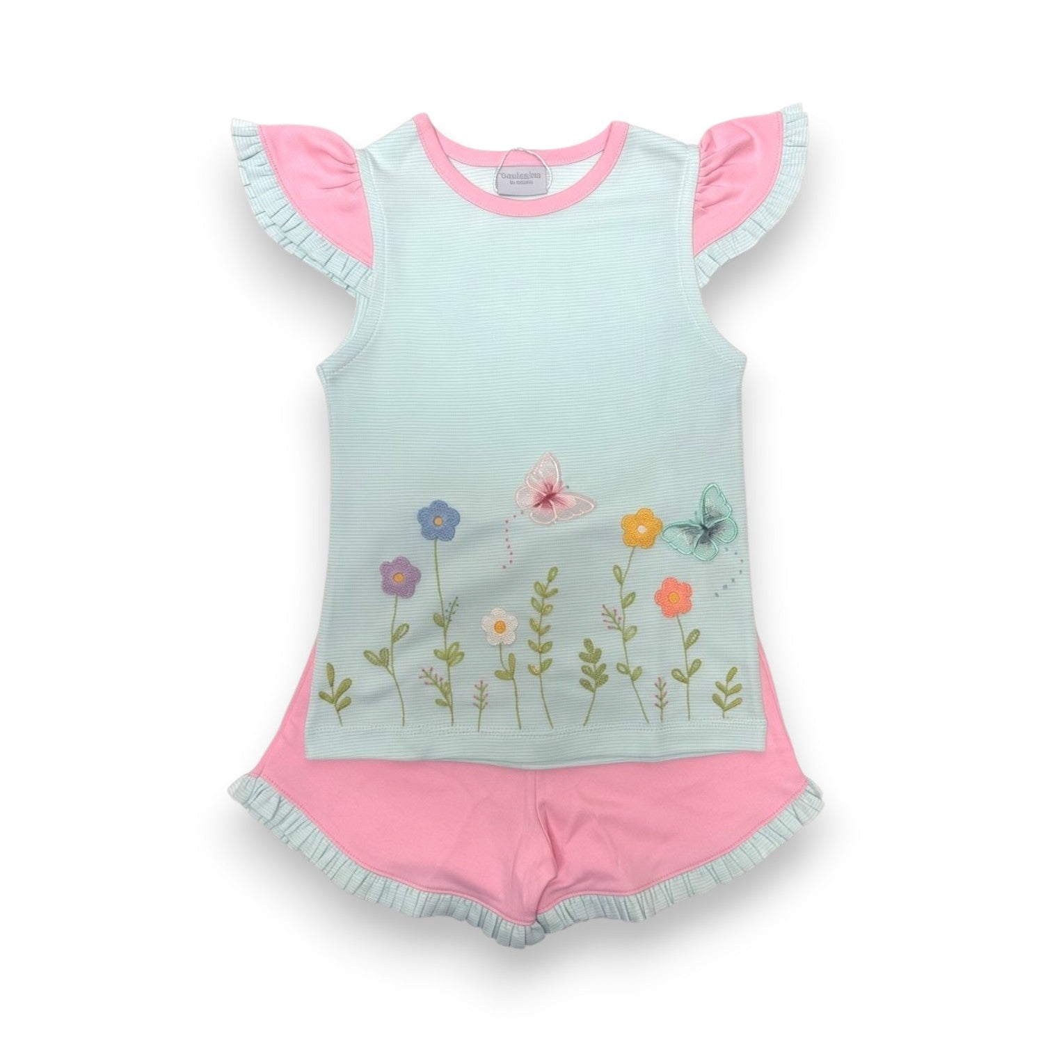 Squiggles Butterfly Garden Short Set W/Ruffles Top 49MS Short 04