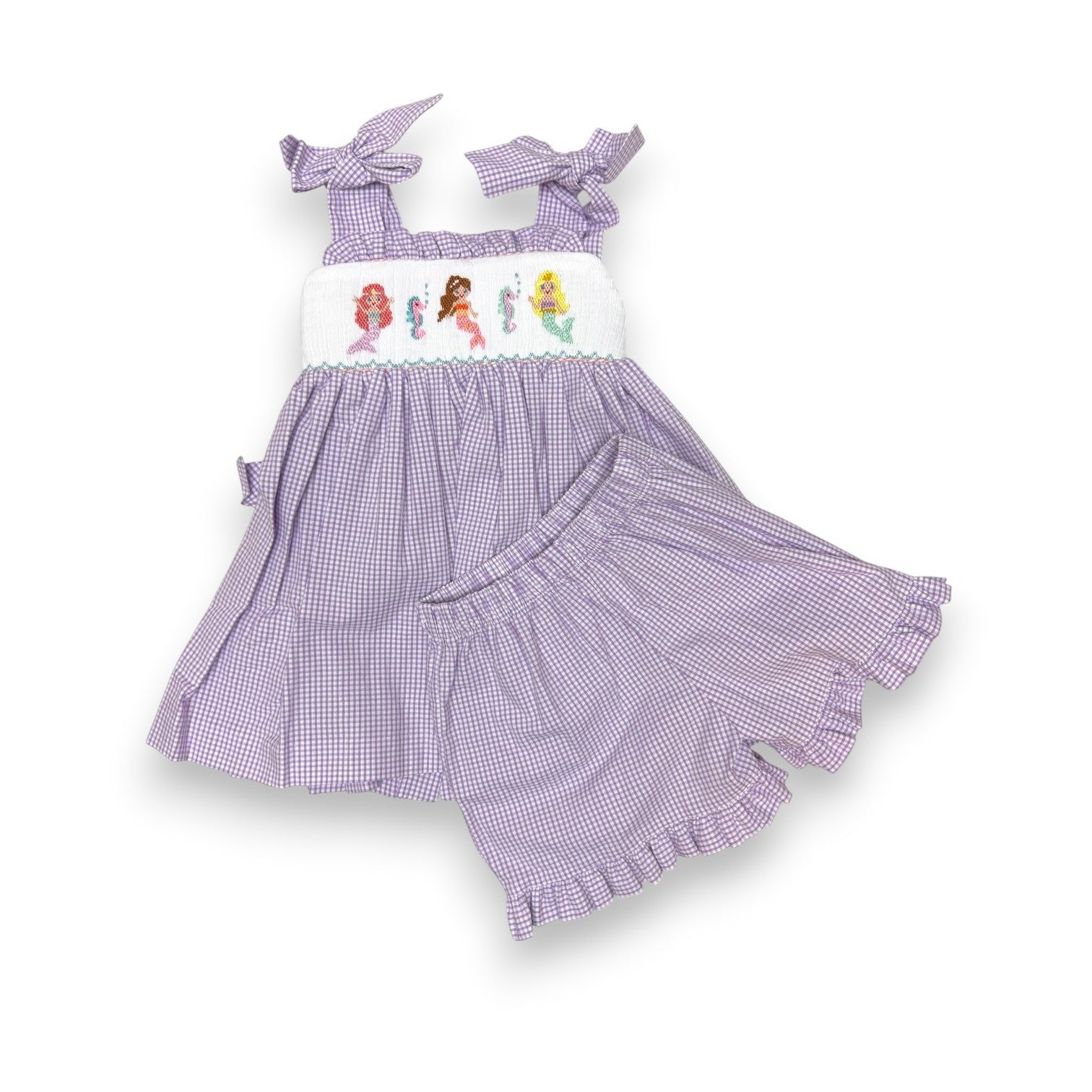 Lulu Bebe Mermaid Smocked Shortset Julia-18 5303