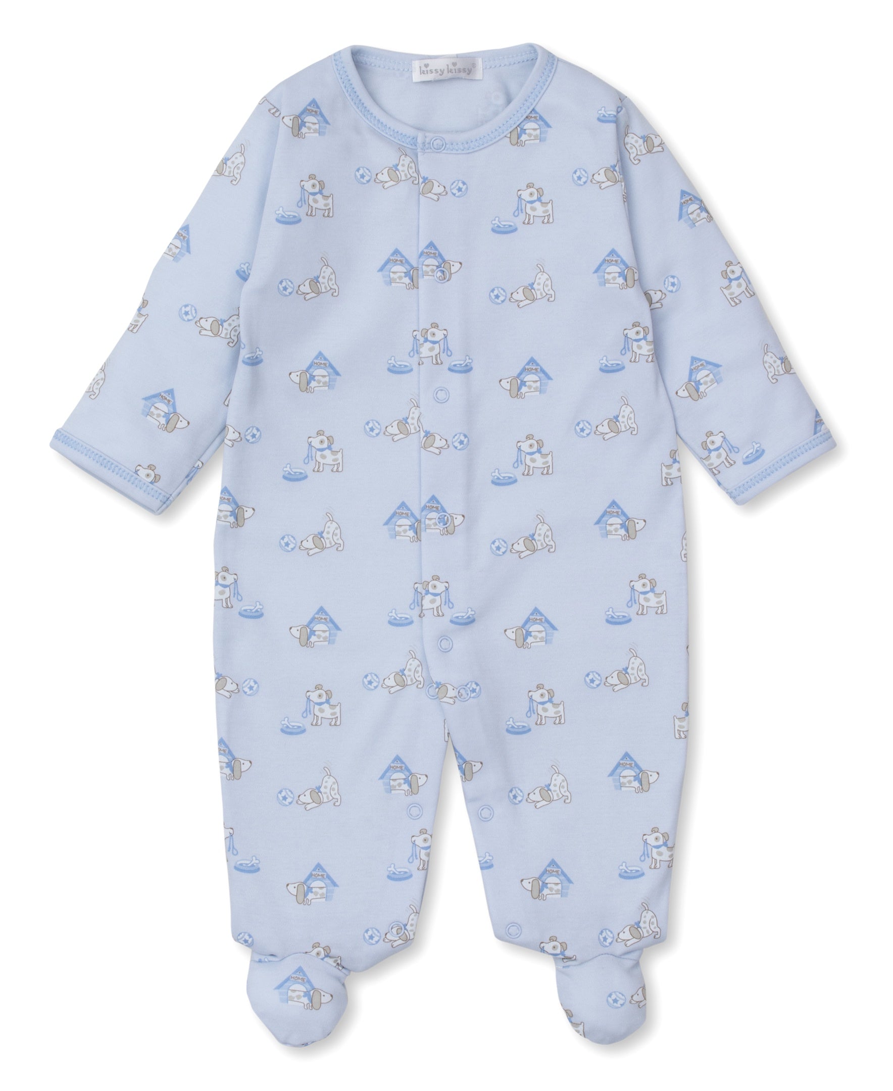 Kissy Kissy Pups In Action Print Footie Blue KBQ10803N-K480 5105