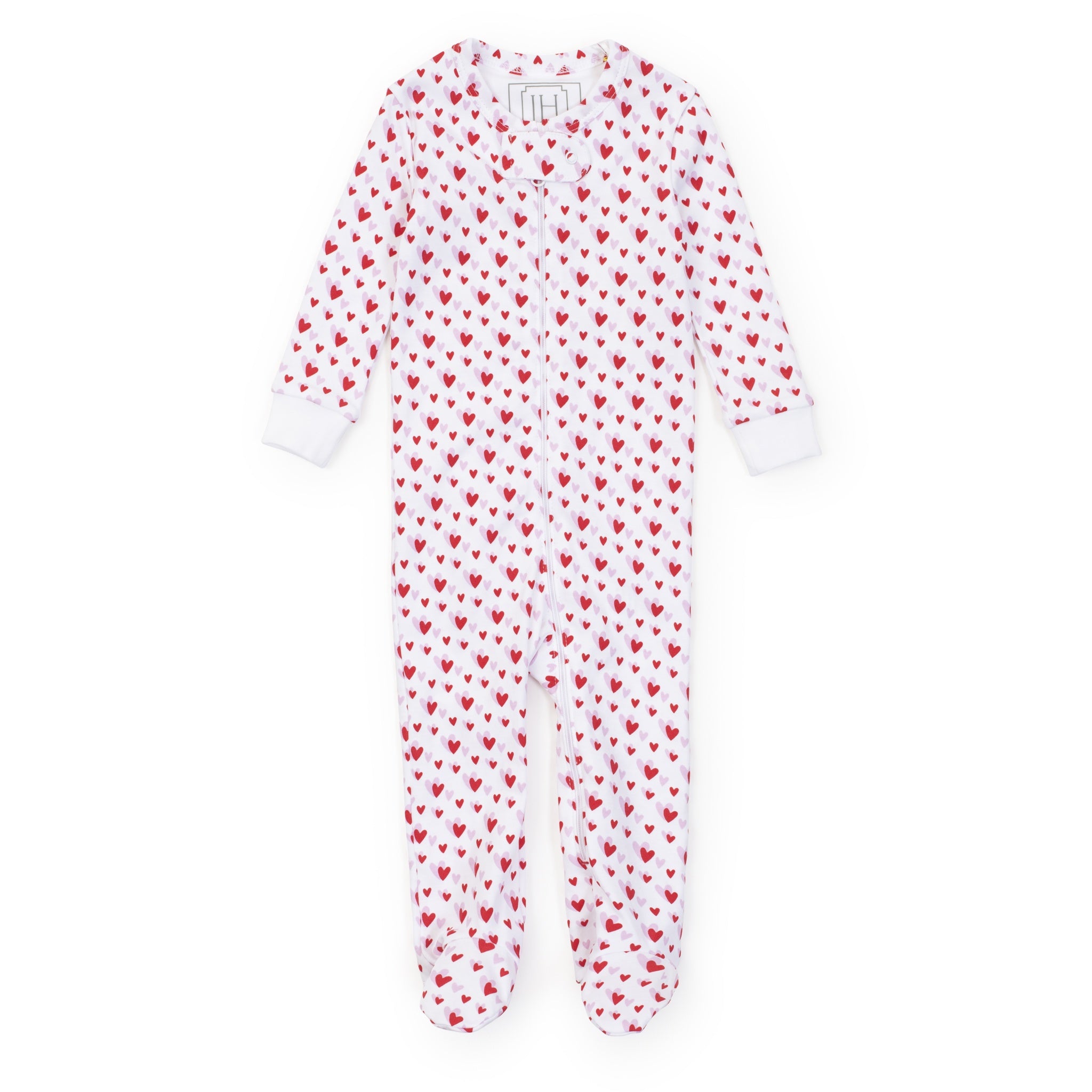 Lila & Hayes Parker Zipper Pajama Heart to Heart Pink 5201