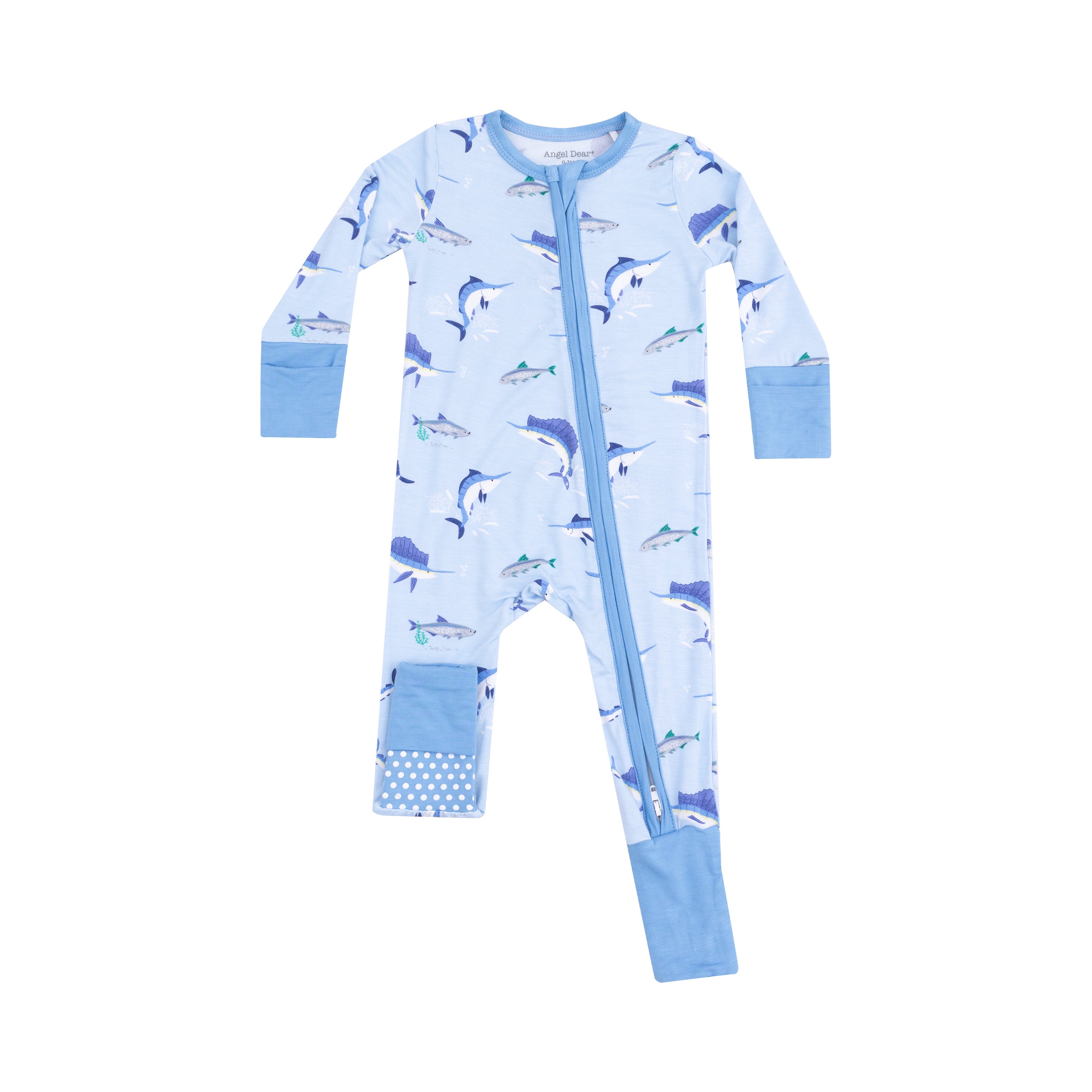 Angel Dear Deep Sea Fishing Blue 2 Way Zipper Romper 5202
