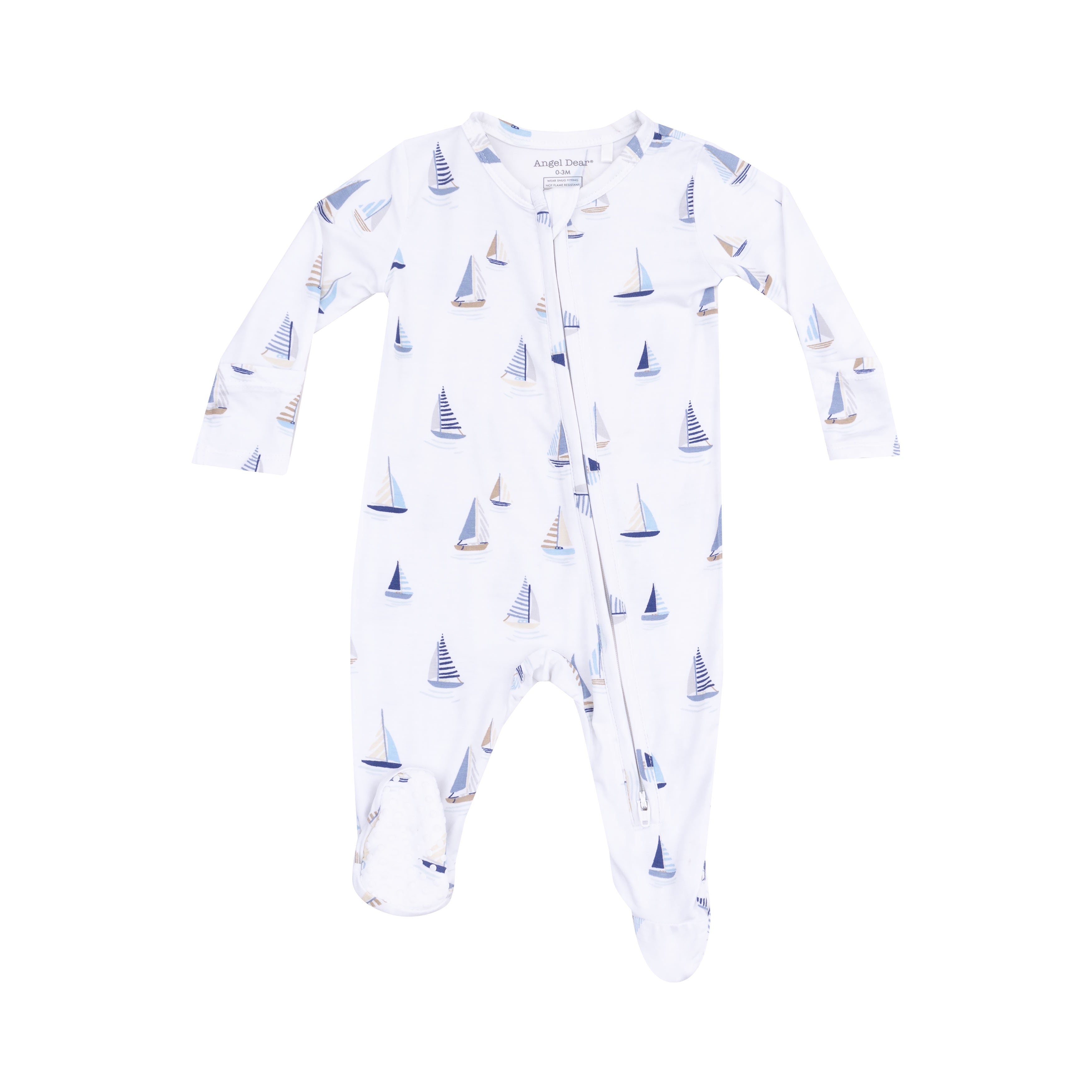 Angel Dear Sailboats Blue 2 Way Zipper Footie 5202
