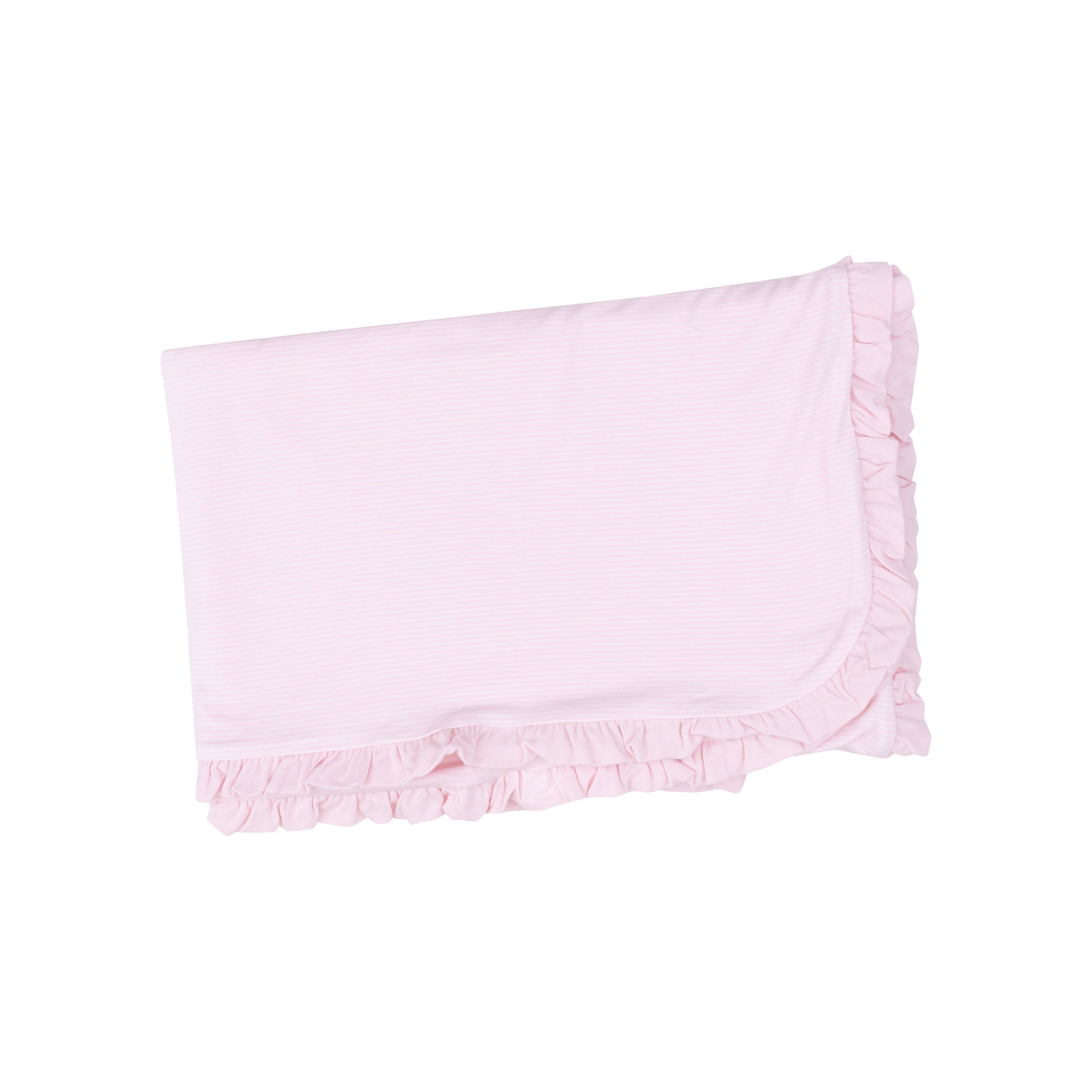 Angel Dear Stripe Classic Pink Ruffle Receiving Blanket Pink/White 828-S25-SCP 5203