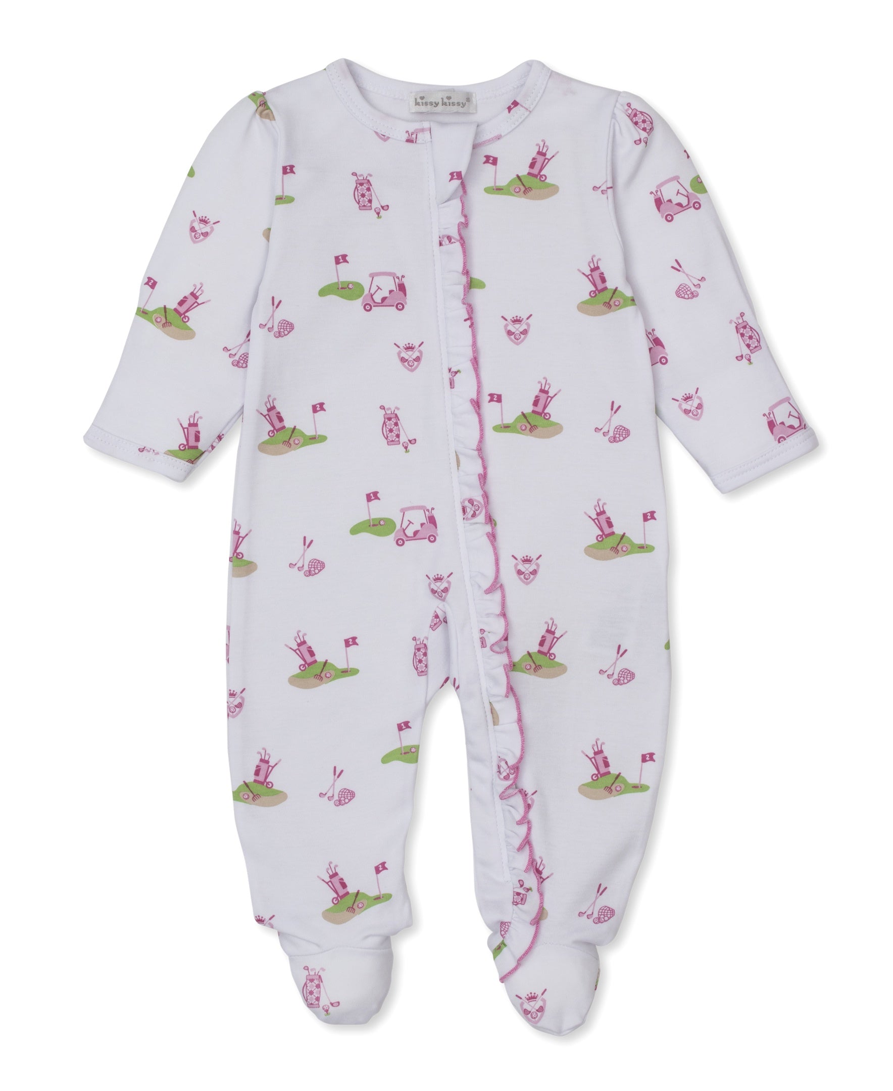 Kissy Kissy Golf Championship Footie W/Zip White/Pink KGQ13819N-K694 5212