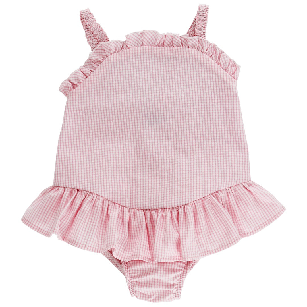 Bailey Boys Pink Stripe Seersucker 1pc Swim Ruffle 26401-GSWR 5302