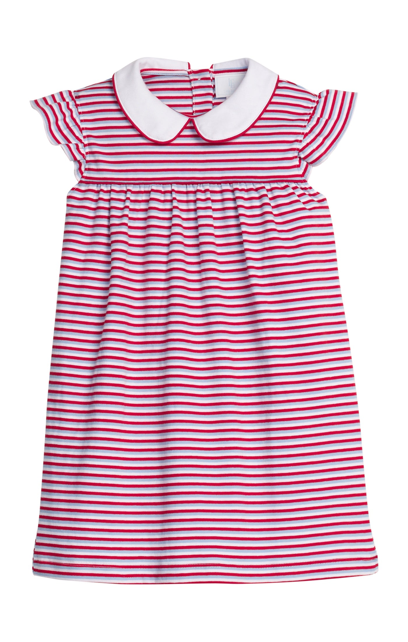 Little English Angel Sleeve Peter Pan Dress Americana Stripe 5303