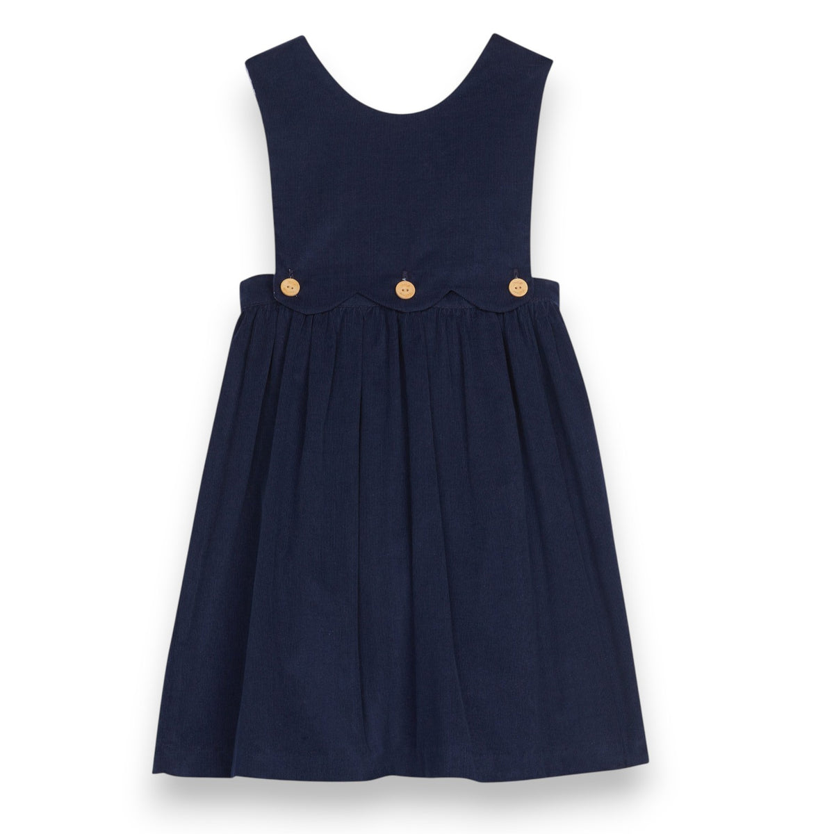 Little English Button Panel Jumper Navy Corduroy 5309