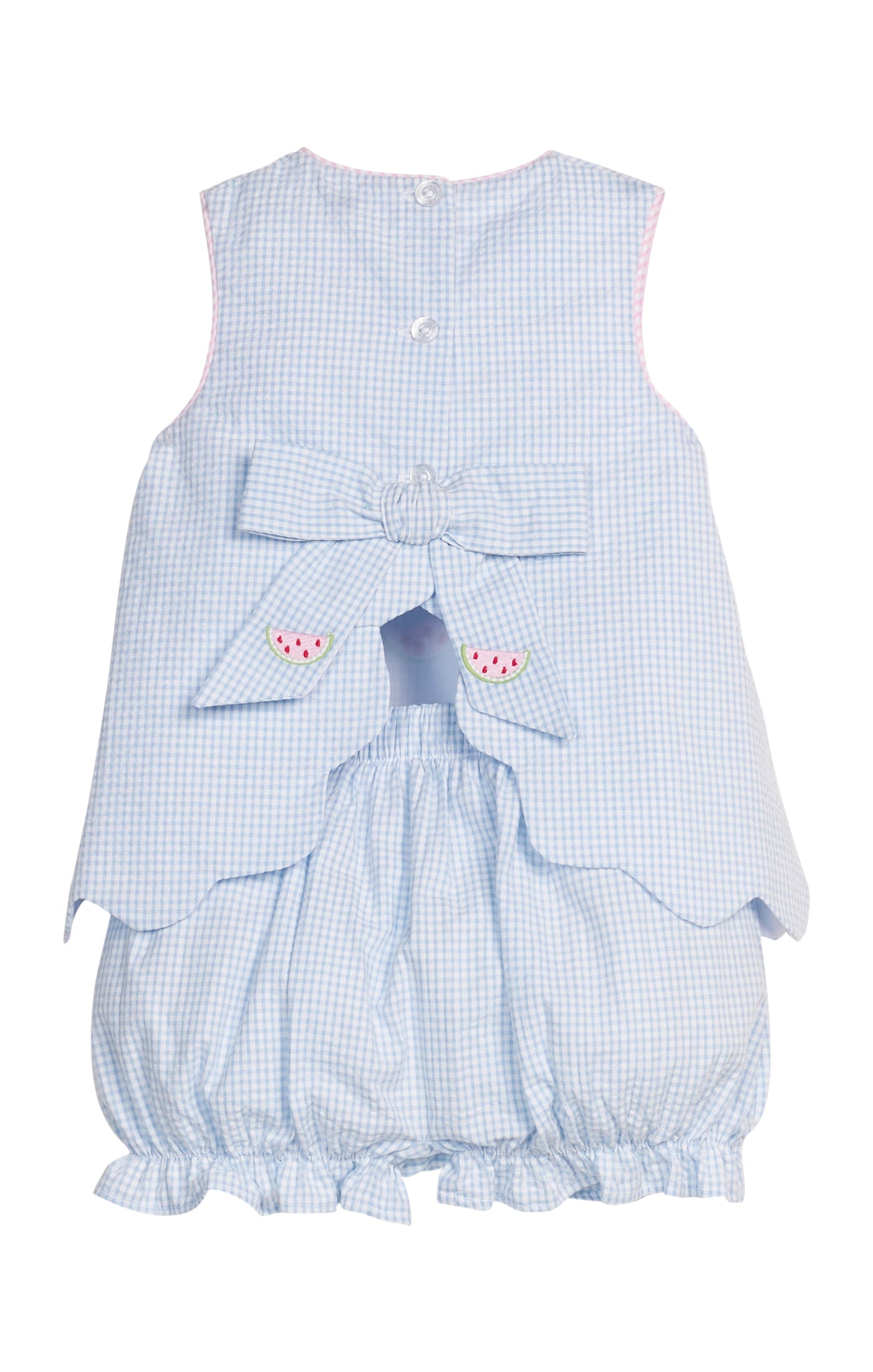 Little English Emb Bow Back Bloomer Set Watermelon