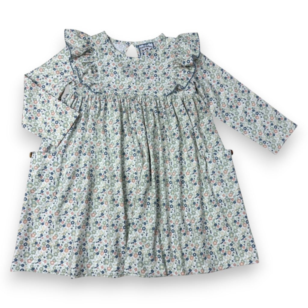 Three Sisters Vintage Ditsy L/S Dress W/pockets 747 5307