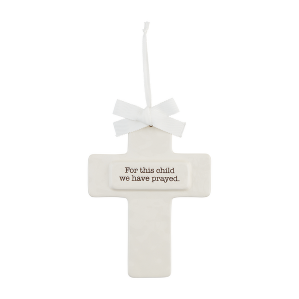 Mud Pie White Ceramic Keepsake Cross