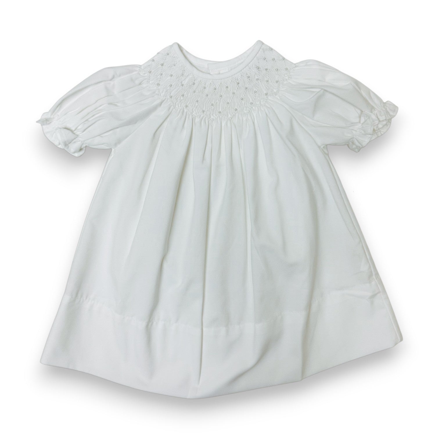 Sweet Dreams Catherine White Smocked Dress W/White Pearl MT119 5308