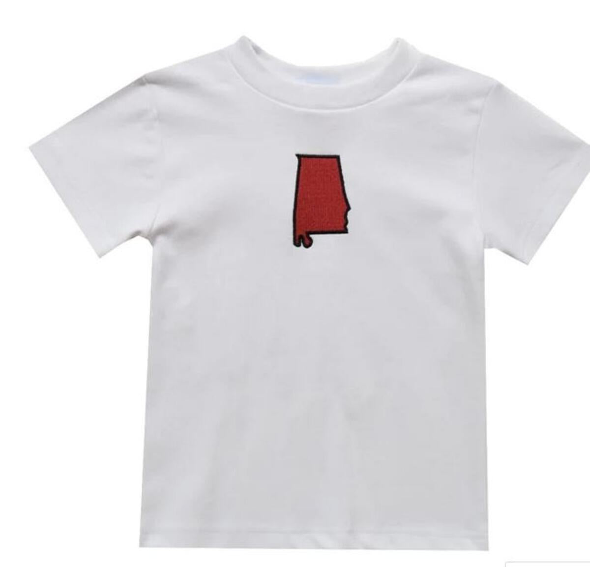 Vive La Fete Alabama Embroidered White Knit Boys Short Sleeve Tee shirt 5006