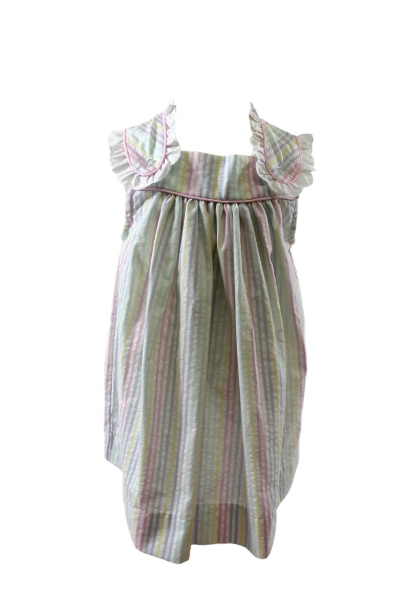 Anvy Kids Haley dress W/Lace Pastel Stripe S6207 5102
