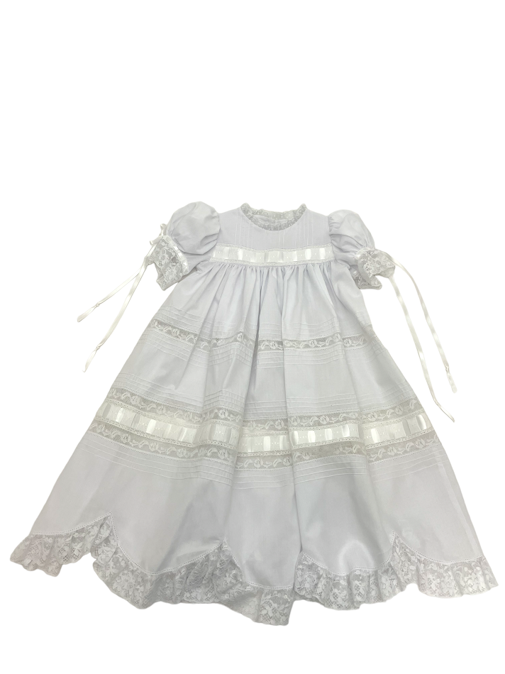 Treasured Memories White Dress W/White Lace & White Ribbon X0101 4912
