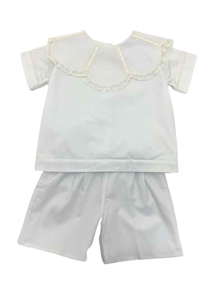 Treasured Memories White Short Set W/Ecru Lace Collar 1820WS