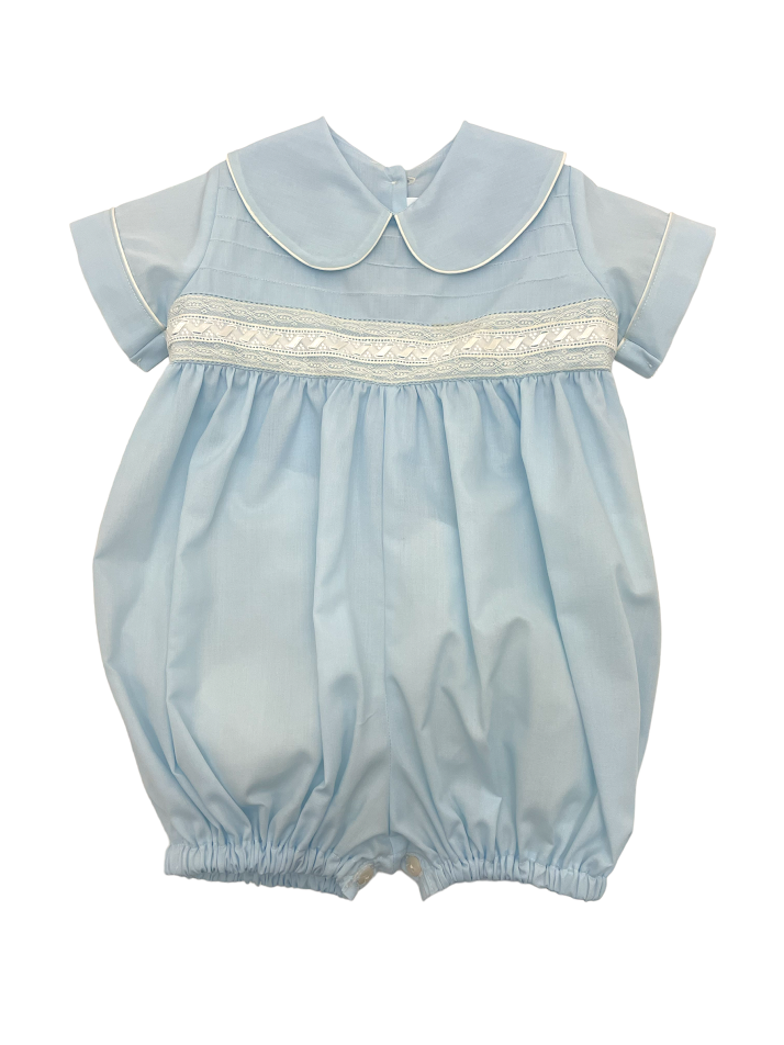 Treasured Memories Blue Boys Bubble W/Ecru Lace S2840B