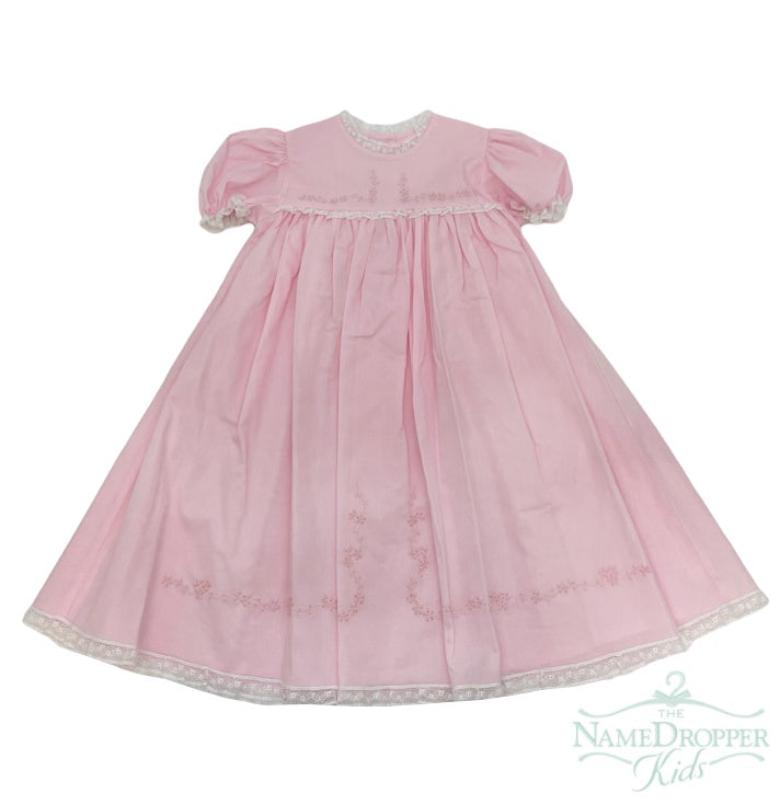 Auraluz Pink Dress No Collar W/Lace & Slip 2216