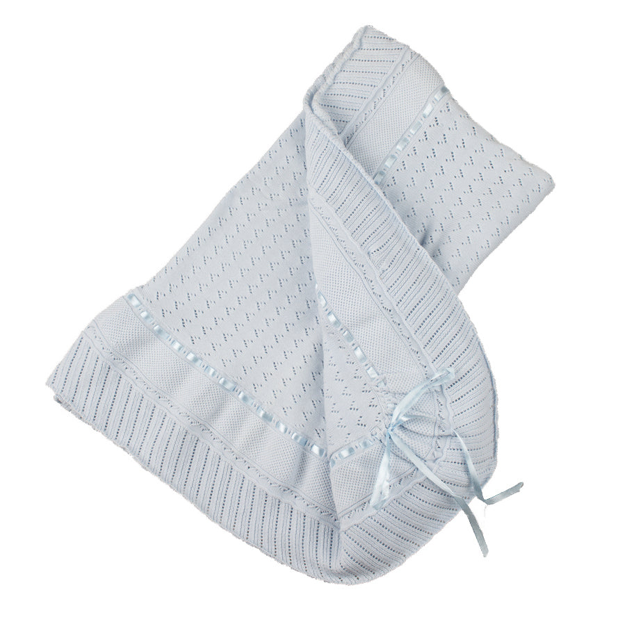 Feltman Brothers Pointelle Knit Ruffle Blanket 100