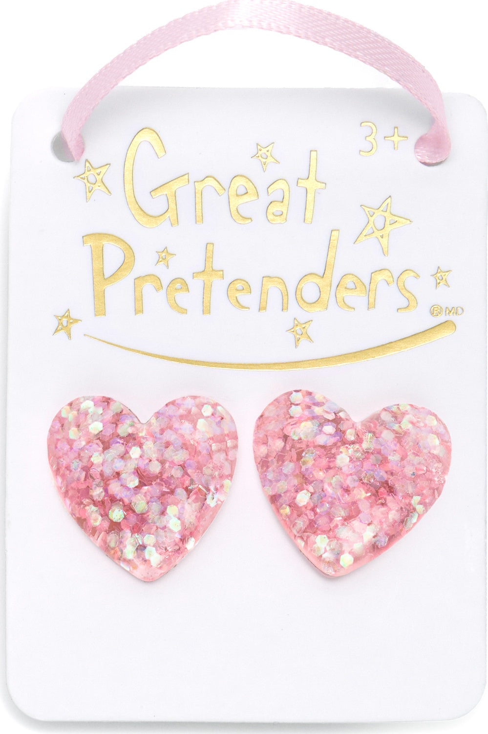 Great Pretenders Boutique Glitter Heart Clip on Earrings