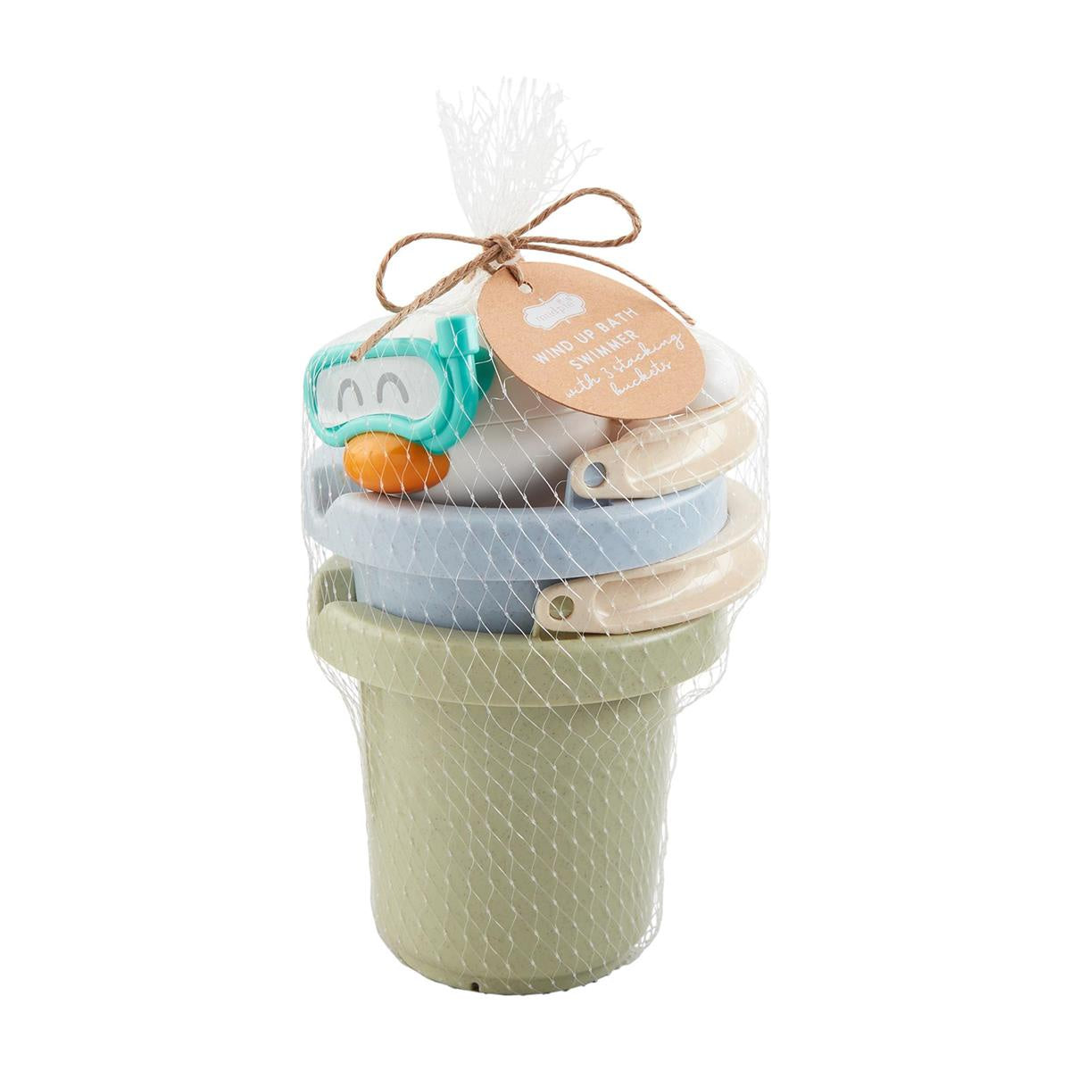 Mud Pie Wind-Up Bath Swimmer & Bucket Sets