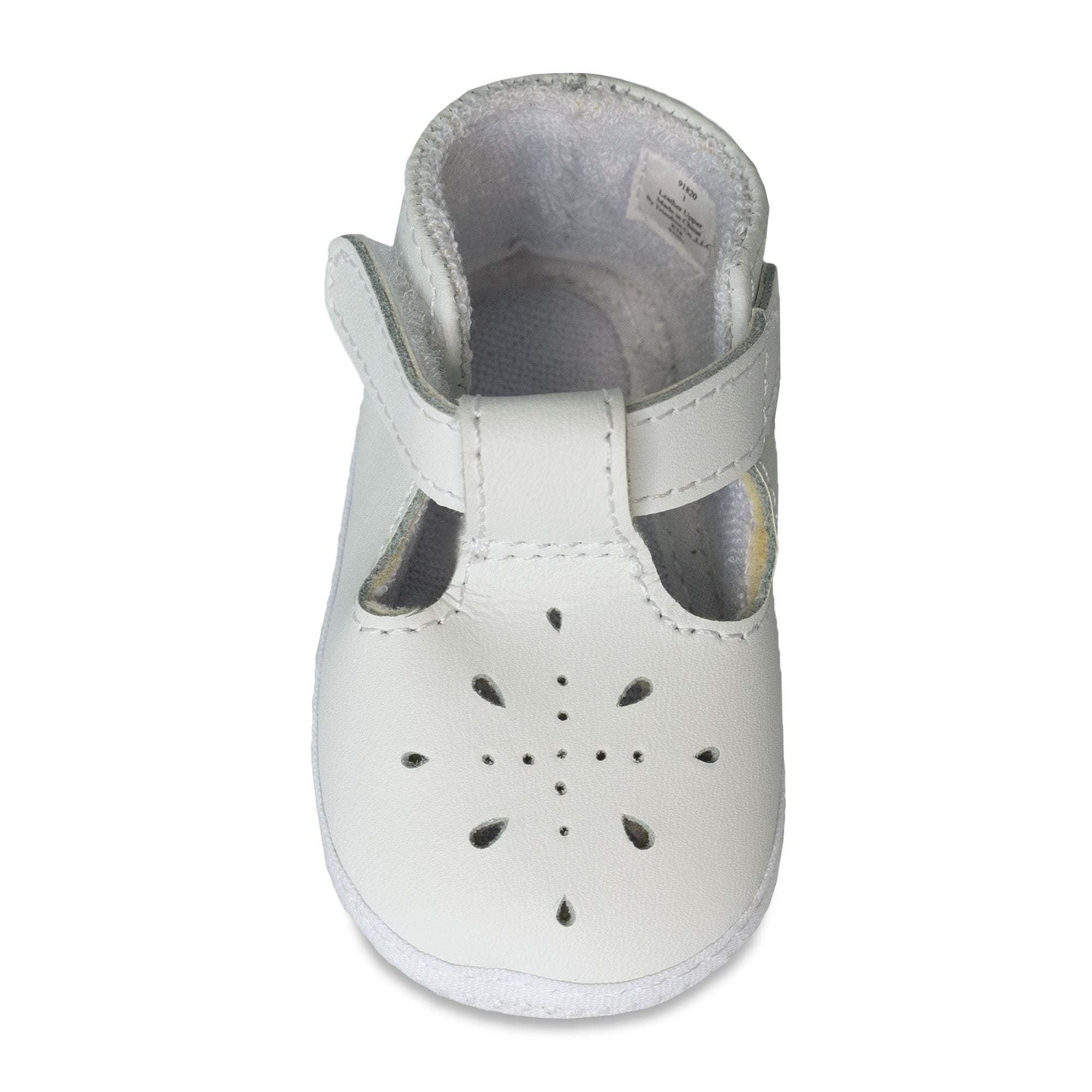 Baby Deer Kennedy Infant White Leather T-Straps 1820