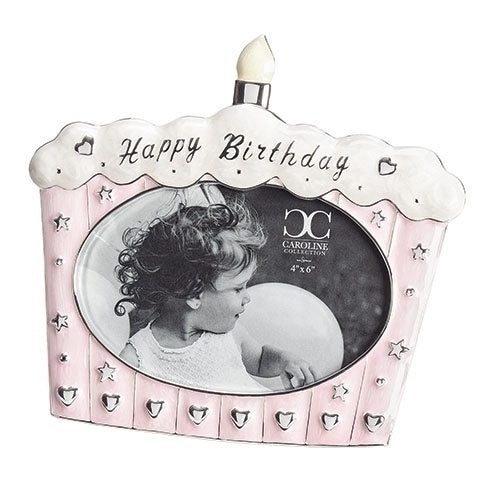 Roman Pink Happy Birthday Cake Frame