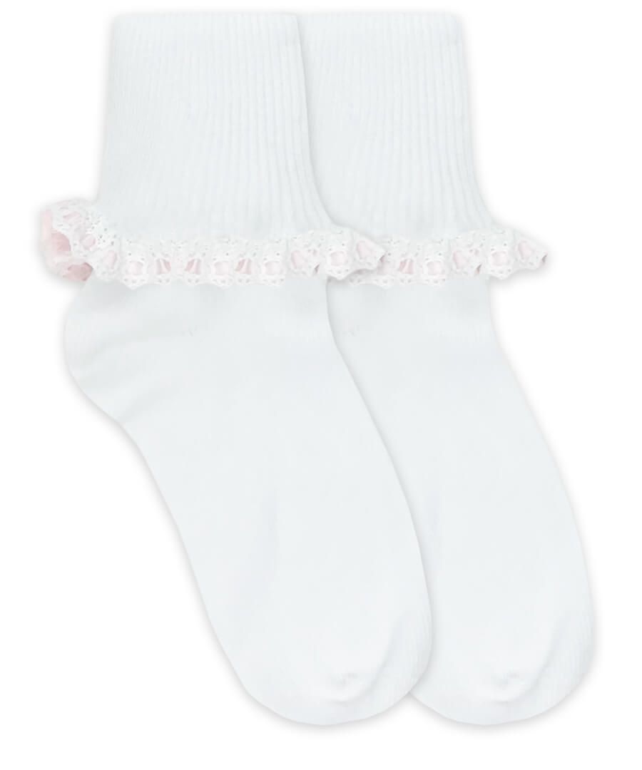 Jefferies Cluny & Satin Lace Socks 2125
