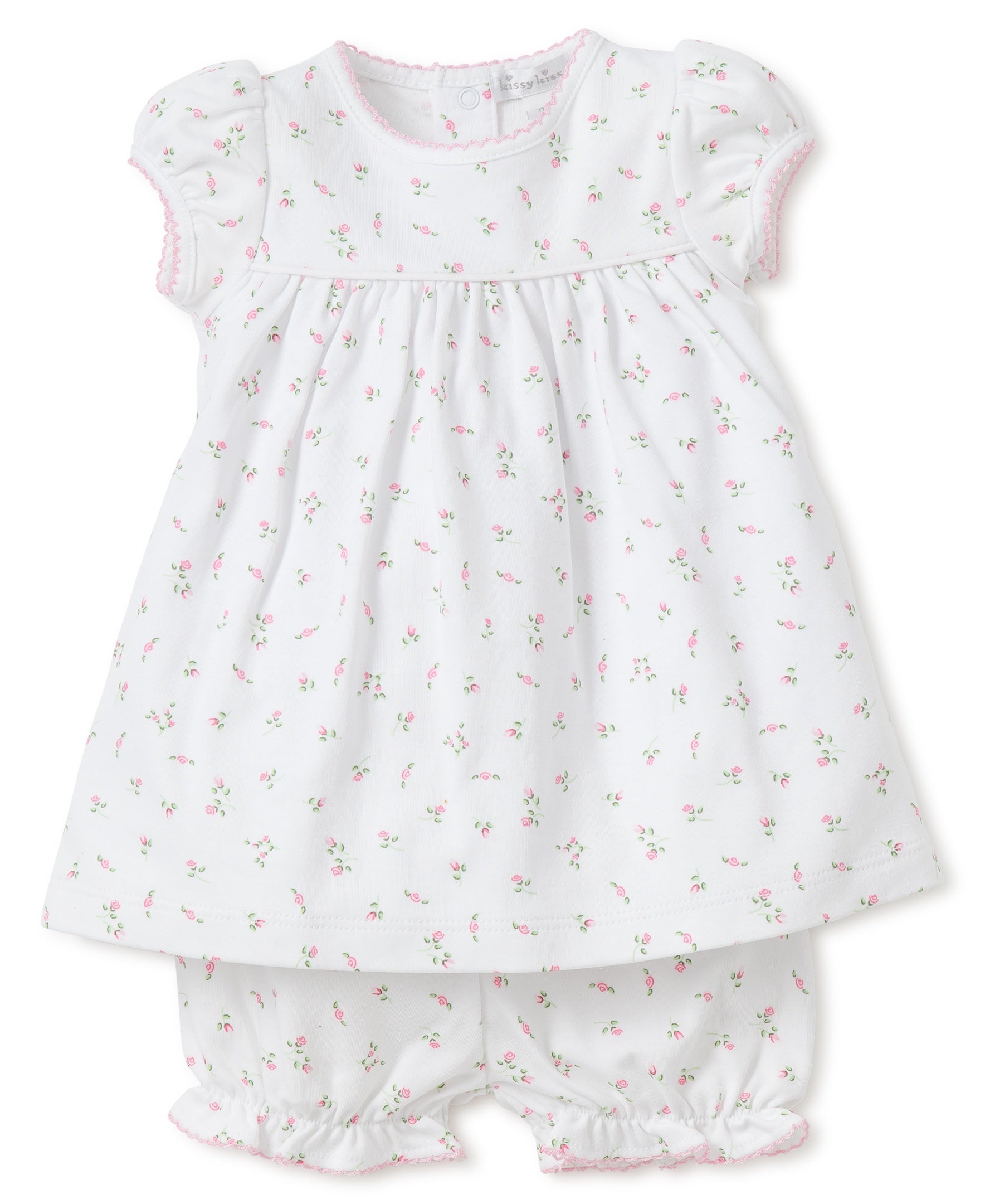 Kissy Kissy Garden Roses Dress W/Diaper Cover 24316P