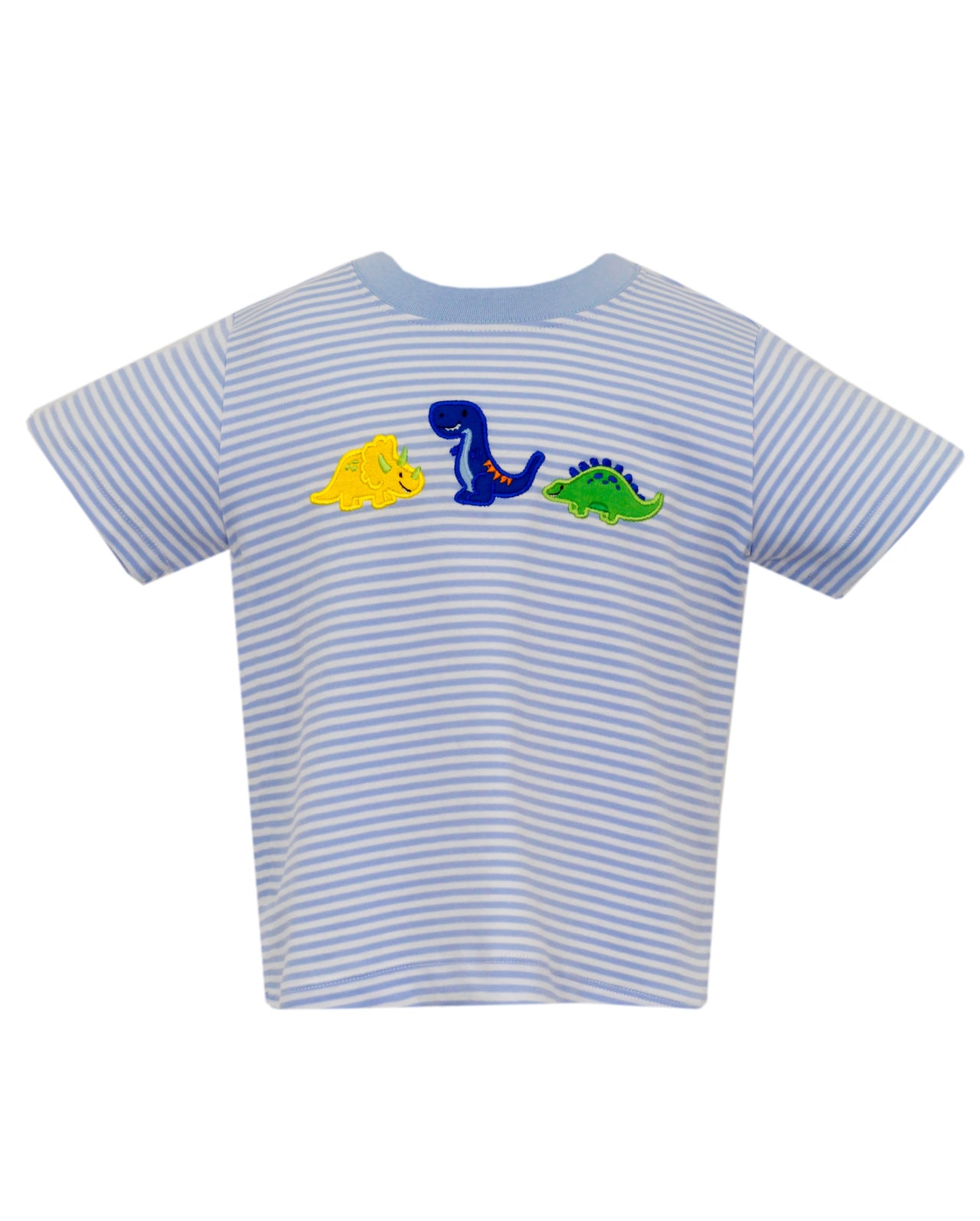 Claire & Charlie Dinosaurs Lt Blue Knit Stripe Boys T-Shirt 5050P-CS24 5101