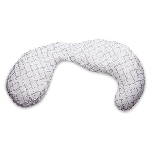 Boppy Total Body Pregnancy Pillow Gray Scattered Leaves