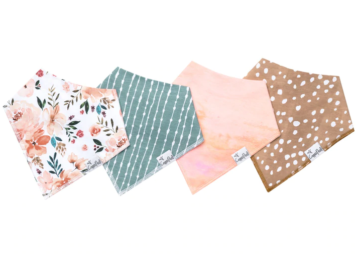 Copper Pearl Bandana Bib 4 Piece Set