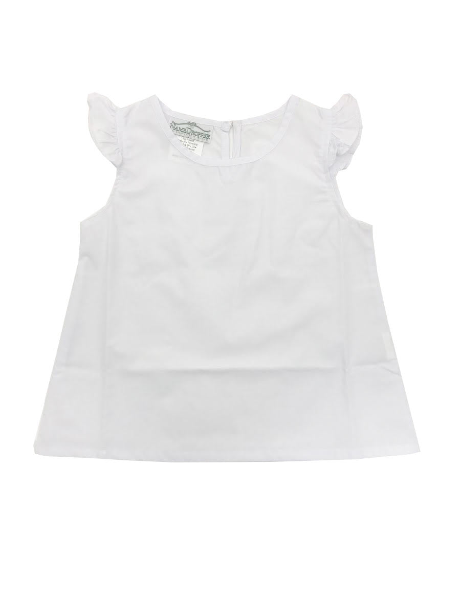 Name Dropper PL White Broadcloth Angel Wing Blouse