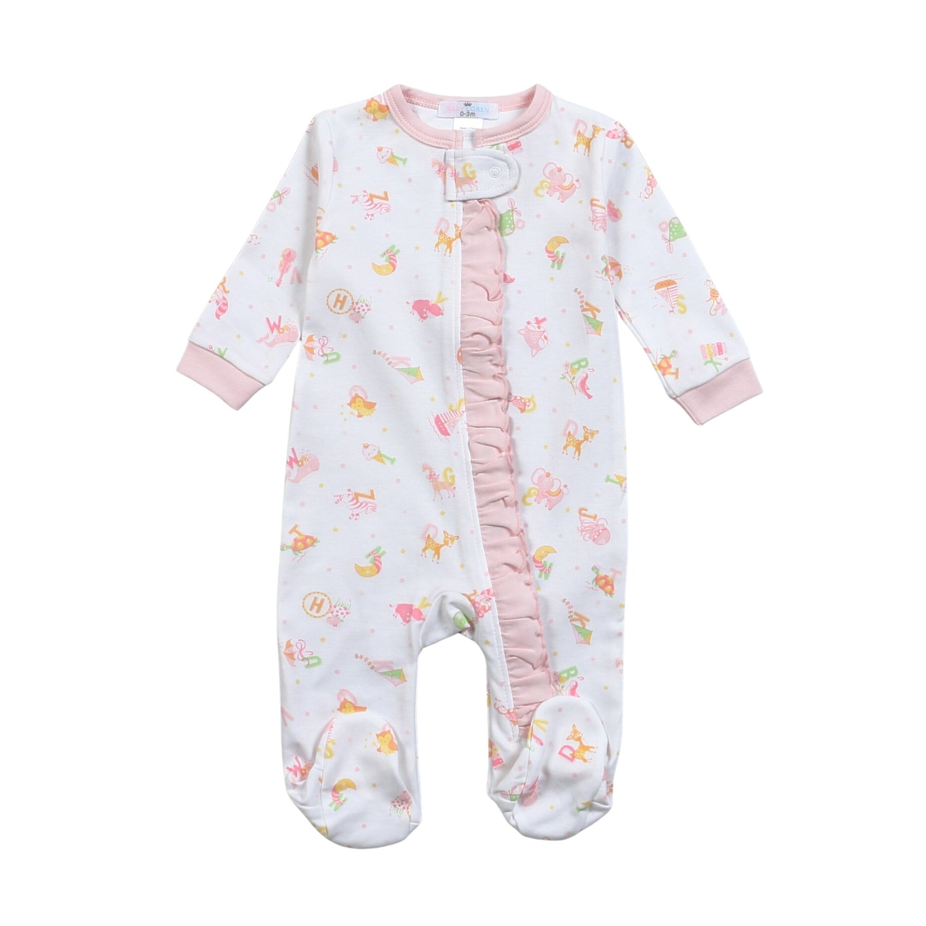BAby Loren ABC Baby Pima Zipper Footie 5101