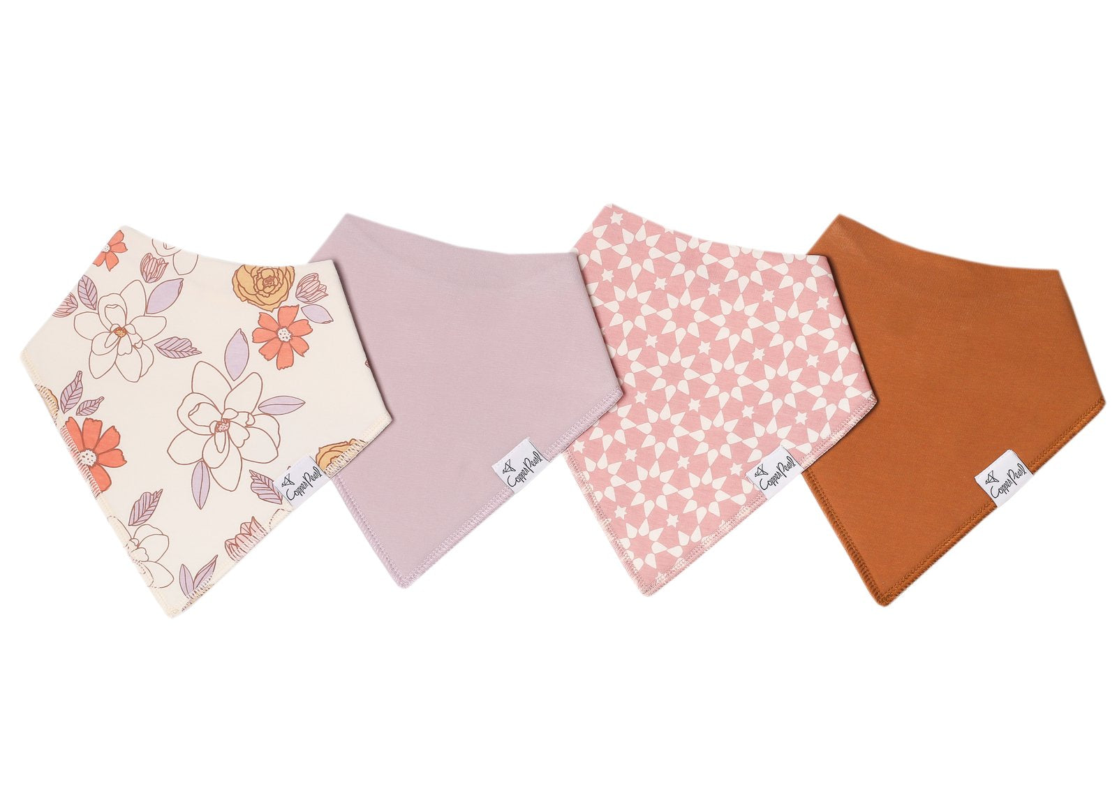 Copper Pearl Bandana Bib 4 Piece Set