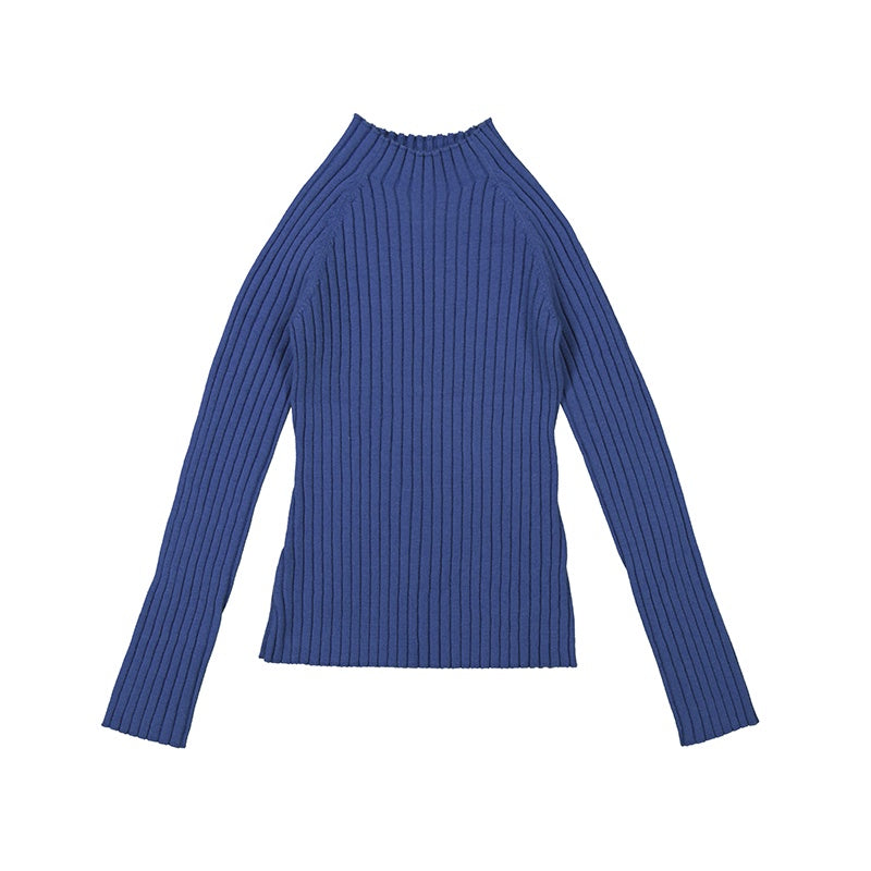 Mayoral Blue Knit Mock Neck Sweater 7040 5007
