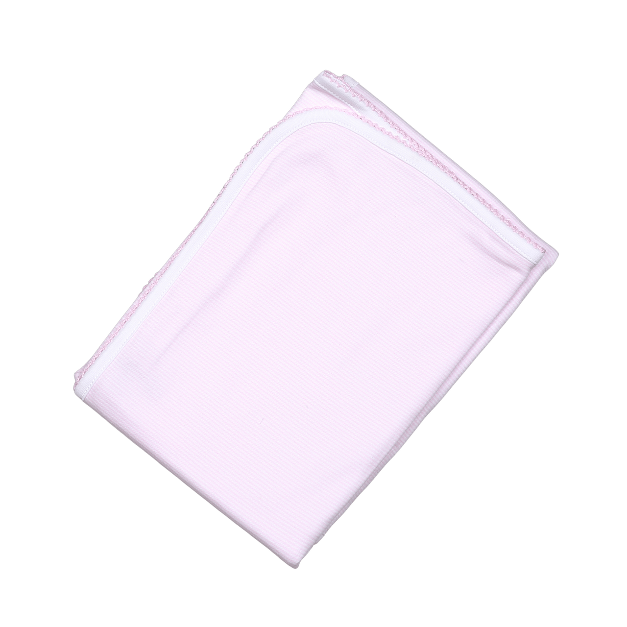 Baby Loren Pink stripes Pima Receiving Blanket Pink trim PSK-116 5101