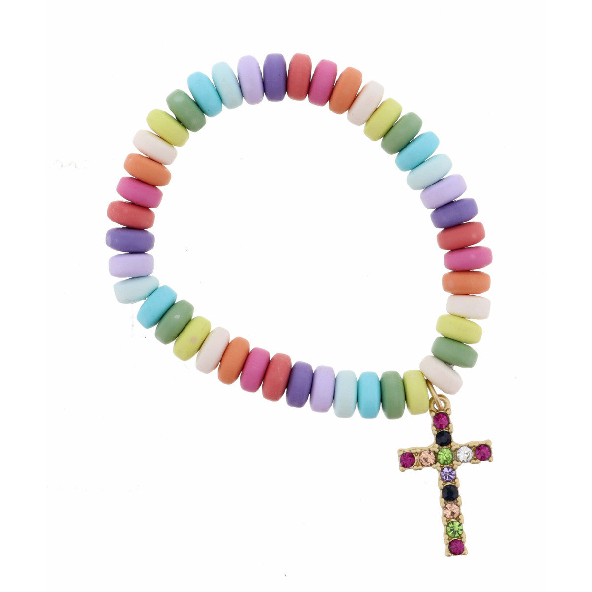 Jane Marie Colored Cylinder/Disk Bead Bracelet JM6480B