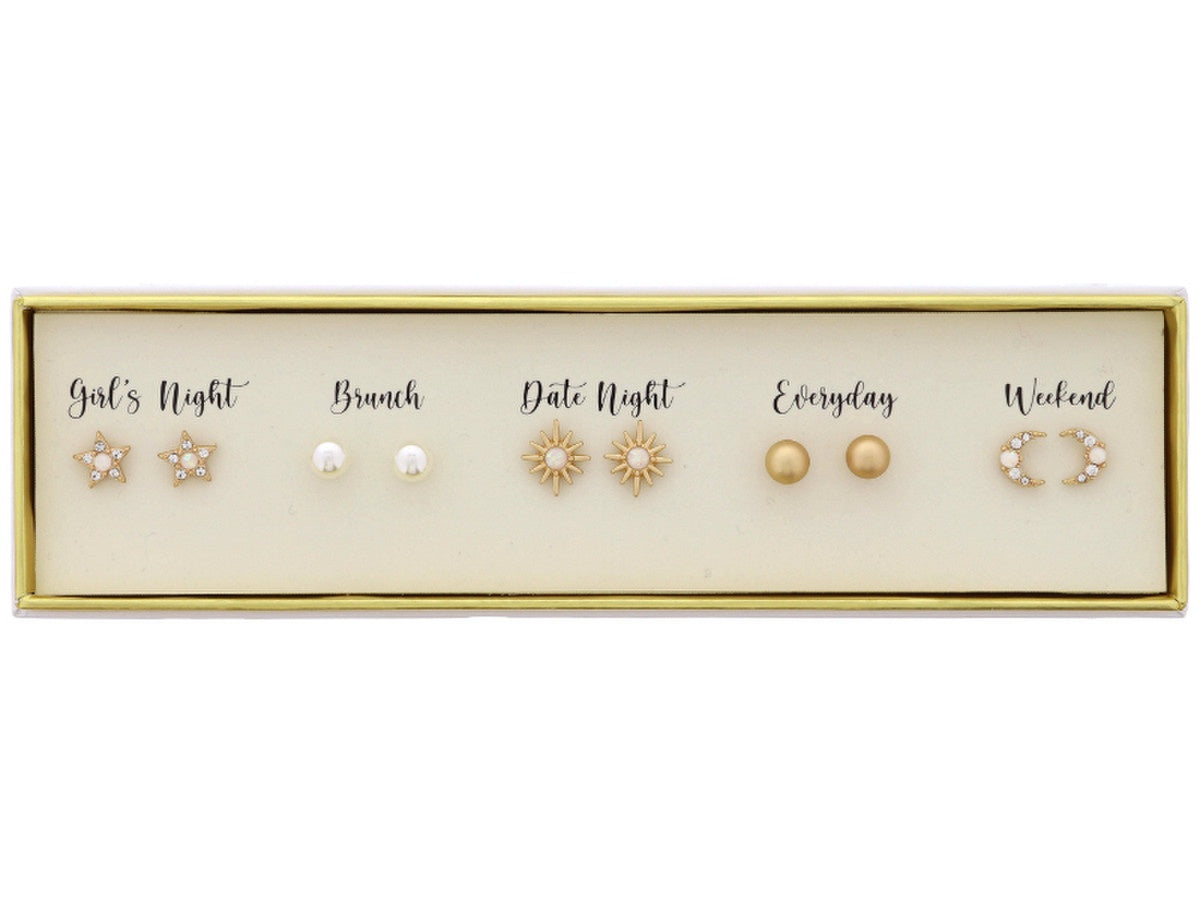 Jane Marie Boxed 5 Pair Earrings